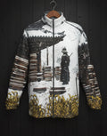 Samurai and book stacks Chysanthymum Jacket