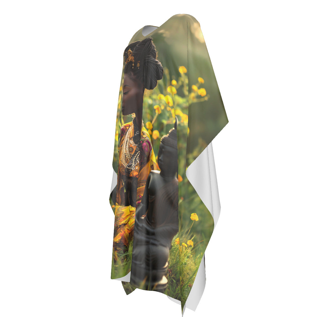 Budha field, golden chrysanthemum kaftan