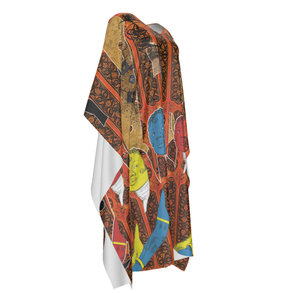 3 akht faux Silk Caftan Robe