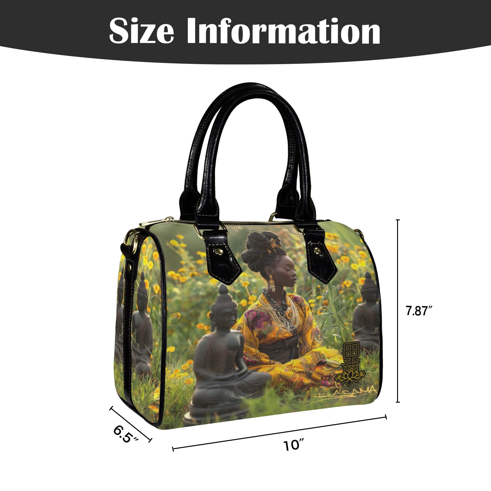 sit with budha Custom Handbag-Black Handle (Model 1746)