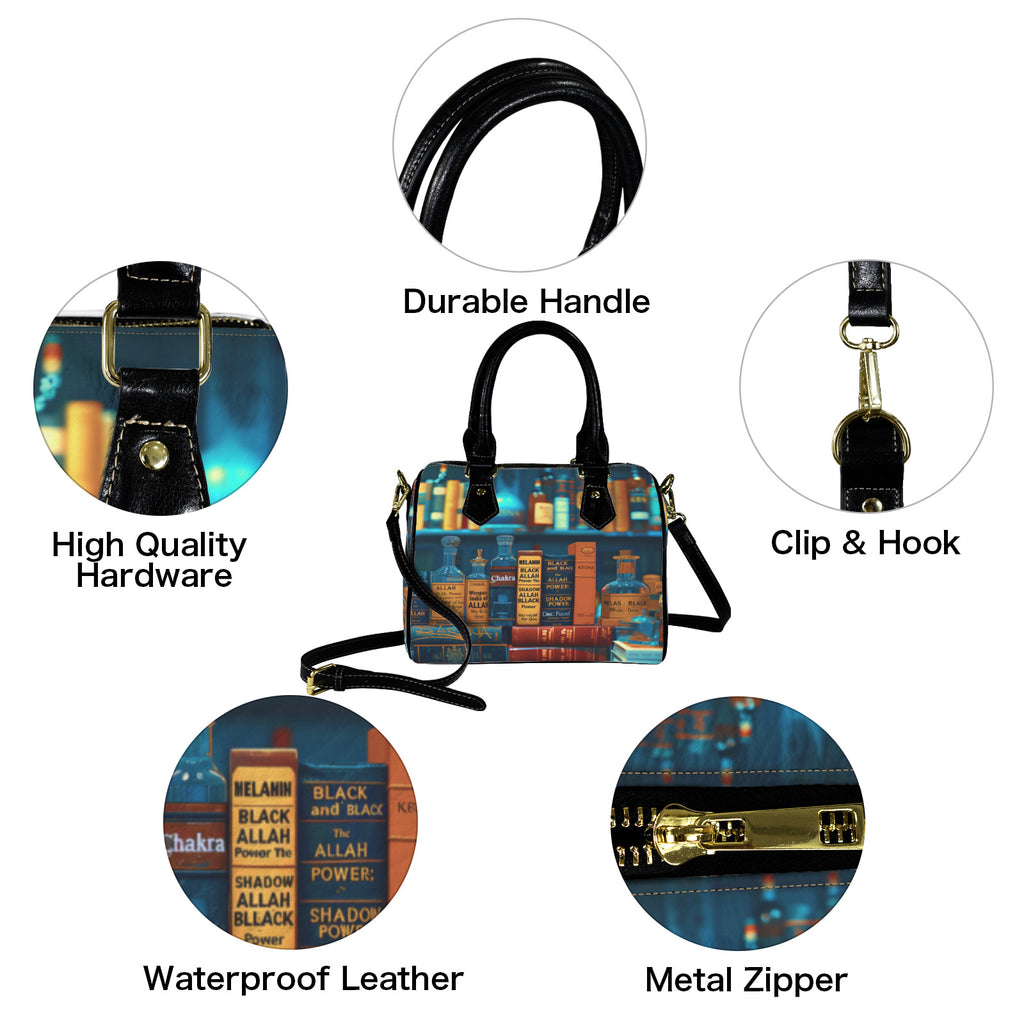 Budha mon little tote Custom Handbag-Black Handle (Model 1746)