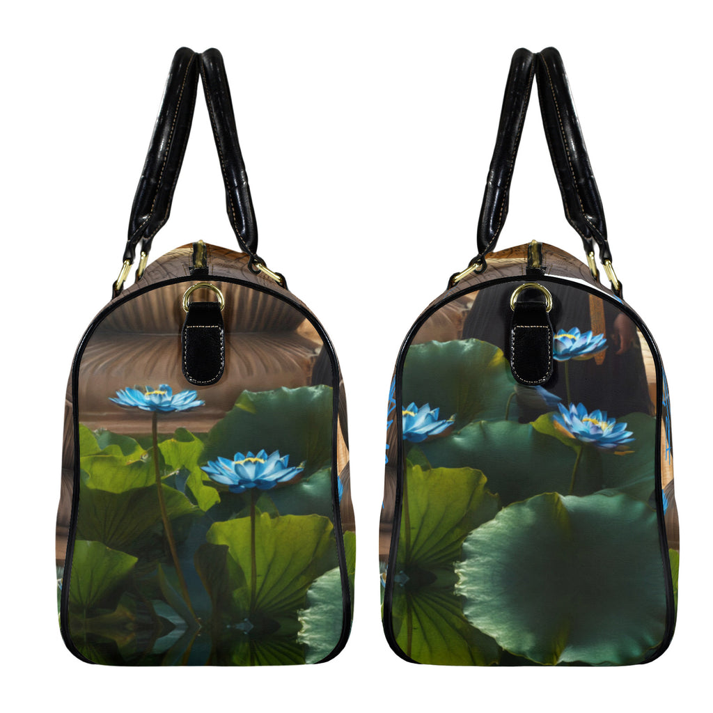 Blue Lotus — Large Leather Bag