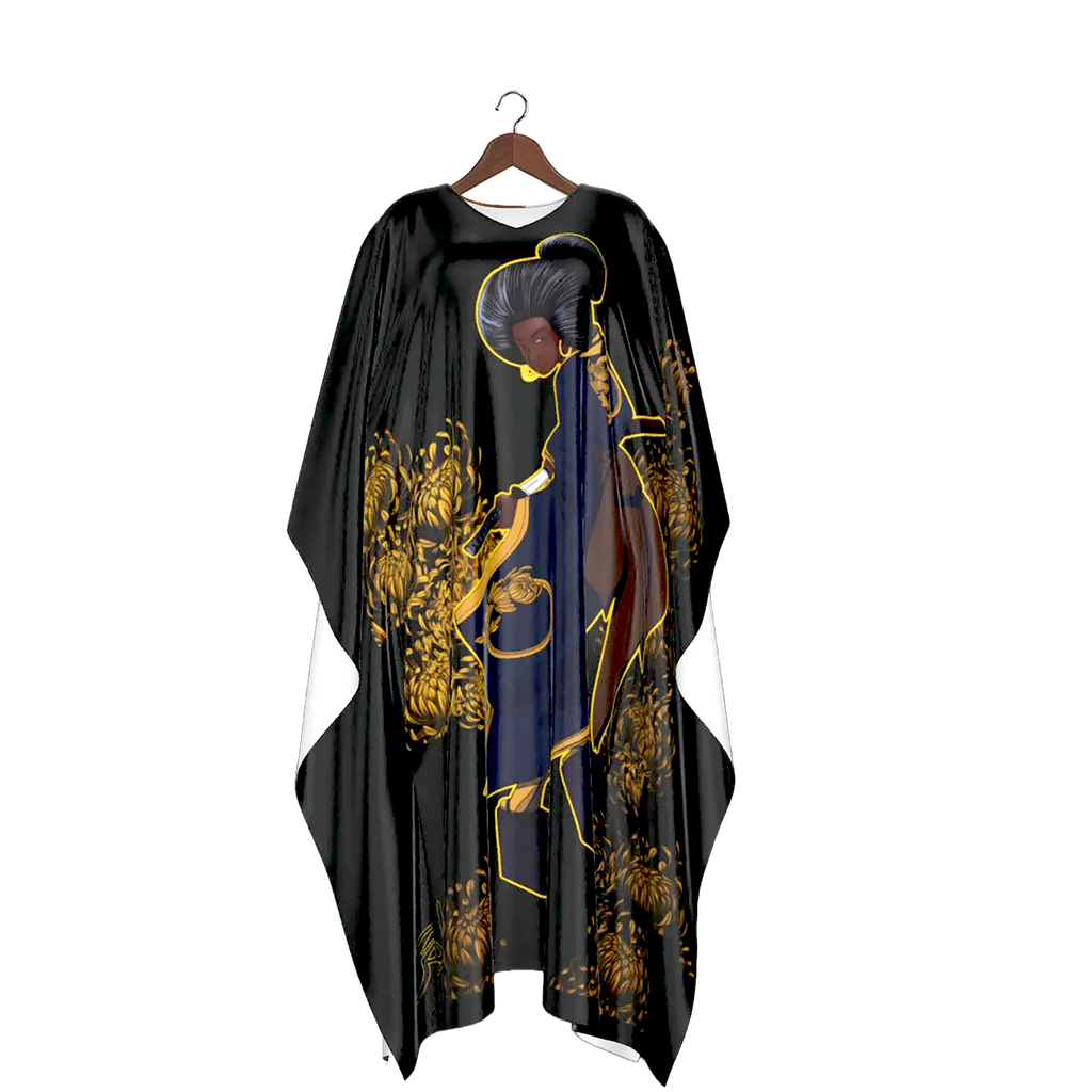 Her Sword Among the Chrysanthemum — Faux Silk Kaftan