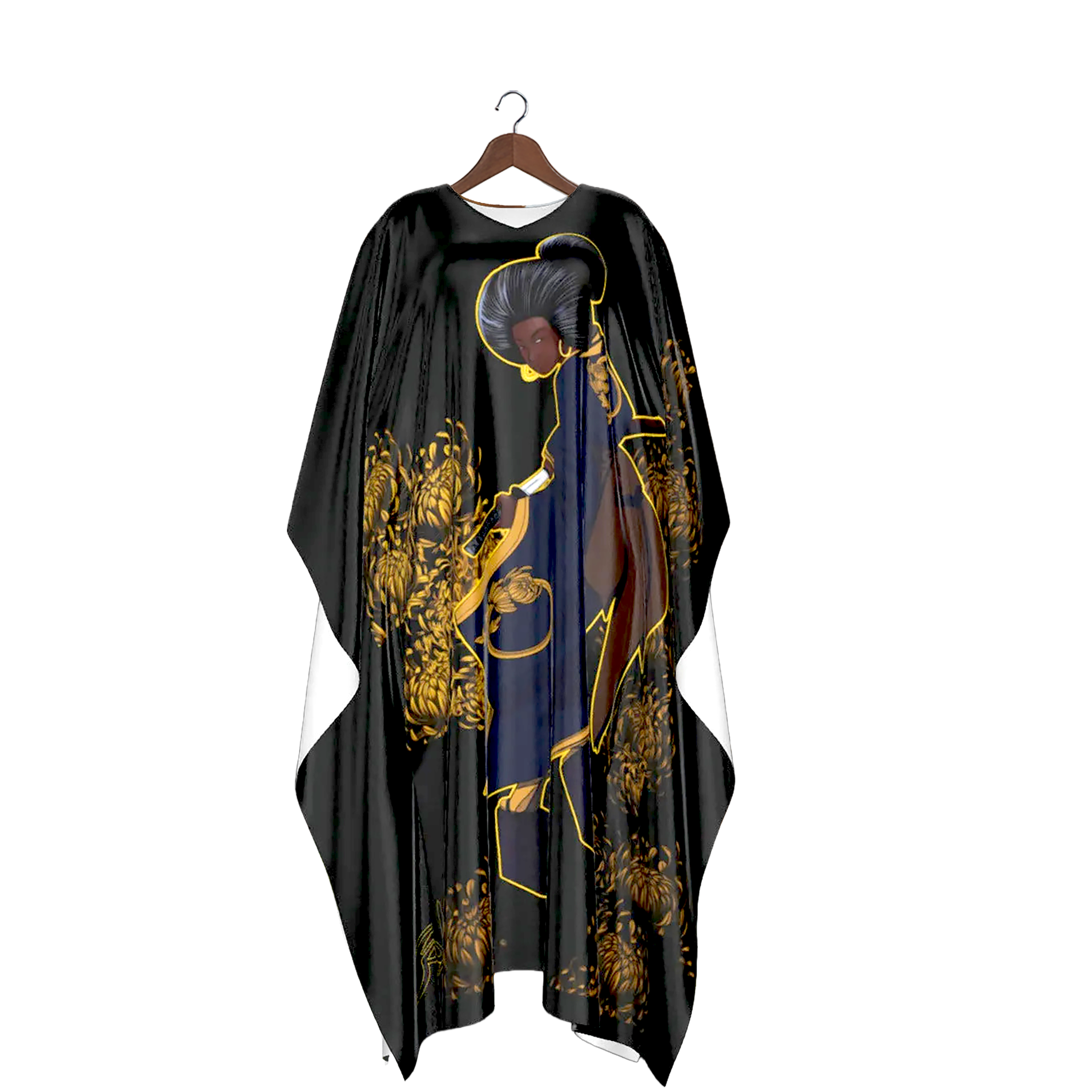 Her Sword Among the Chrysanthemum — Faux Silk Kaftan