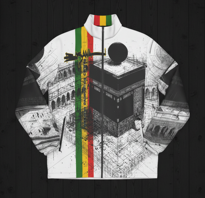 MPC Melanin Production Center Jacket front flat lay on black