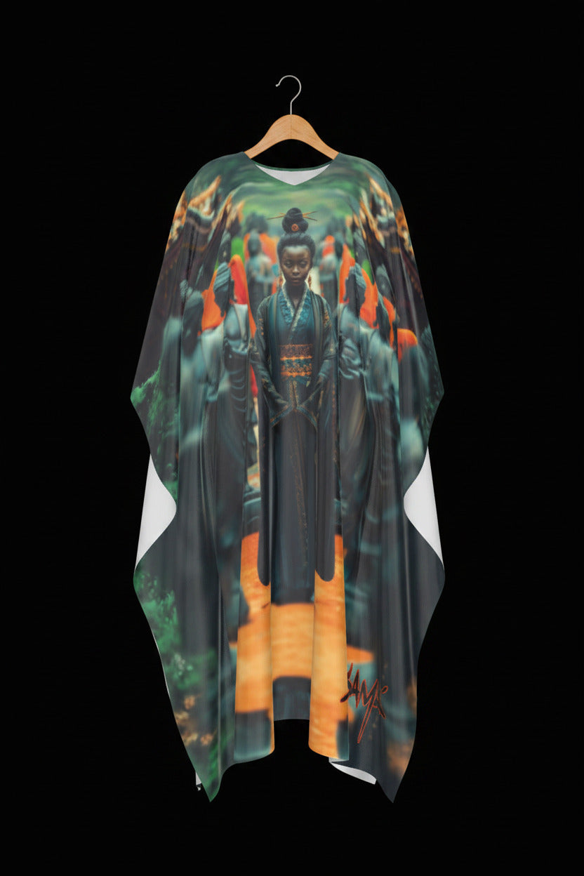 Many Budhas — Faux Silk Kaftan