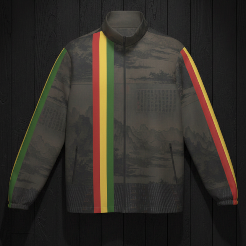Mountain Jacket — Front Flat Lay Black Plank